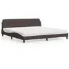 Image de vidaXL Lit avec matelas marron foncé 200x200 cm tissu
