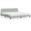 Image de vidaXL Lit avec matelas gris clair 200x200 cm velours 3208471