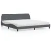Image de vidaXL Lit avec matelas gris foncé 200x200 cm velours 3208472