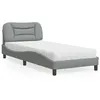 Image de vidaXL Lit avec matelas gris clair 90x190 cm tissu, meuble de chambre à coucher, lit simple, cadre de lit incurvé, sommier, 3208499