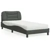 Image de vidaXL Lit avec matelas gris foncé 90x190 cm tissu, meuble de chambre à coucher, lit simple, cadre de lit incurvé, sommier, 3208500