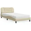 Image de vidaXL Bed met matras stof cràmekleurig 100x200 cm3208518