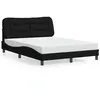 Image de vidaXL Lit avec matelas noir 120x200 cm tissu, meuble de chambre à coucher, lit double, cadre de lit incurvé, sommier, lit 3208522
