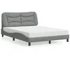 Image de vidaXL Lit avec matelas gris clair 140x190 cm tissu, meuble de chambre à coucher, lit double, cadre de lit incurvé, sommier, 3208527