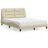 Image de vidaXL Bed met matras stof cràmekleurig 140x190 cm3208532