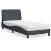 Image de vidaXL Bed met matras fluweel donkergrijs 80x200 cm3208623