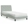 Image de vidaXL Bed met matras fluweel lichtgrijs 90x190 cm3208628