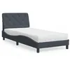 Image de vidaXL Bed met matras fluweel donkergrijs 90x190 cm3208629
