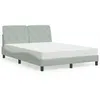 Image de vidaXL Lit avec Matelas, Lit Rembourré avec Coussin de Tête de Lit, Lit Double, Lit Adulte de Chambre à Coucher Intérieur, 3208646