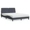 Image de Lit vidaxl 218 x 145 x 74.5 cm en velours sommier a lattes pour 2 personnes de couleur