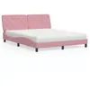 Image de vidaXL Bed met matras fluweel roze 160x200 cm3208669