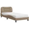 Image de vidaXL Bed met matras kunstleer cappuccinokleurig 80x200 cm3208686