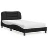 Image de vidaXL Lit avec matelas noir 100x200 cm similicuir 3208703
