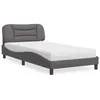 Image de vidaXL Lit avec matelas gris 100x200 cm similicuir 3208706