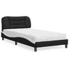 Image de vidaXL Lit avec matelas noir et blanc 100x200 cm similicuir 3208708
