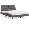 Image de vidaXL Lit avec matelas gris 120x200 cm similicuir 3208713