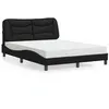 Image de vidaXL Lit avec matelas noir 140x190 cm similicuir 3208717