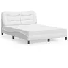 Image de vidaXL Lit avec matelas blanc 140x190 cm similicuir 3208718