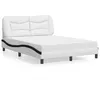 Image de vidaXL Bed met matras kunstleer wit en zwart 140x190 cm3208723