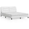 Image de vidaXL Lit avec matelas blanc 160x200 cm similicuir 3208732