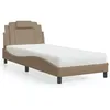 Image de vidaXL Bed met matras kunstleer cappuccinokleurig 80x200 cm3208758