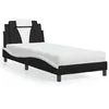 Image de vidaXL Bed met matras kunstleer zwart en wit 80x200 cm3208759