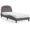 Image de vidaXL Bed met matras kunstleer grijs 90x200 cm3208771