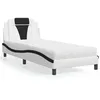 Image de vidaXL Bed met matras kunstleer zwart en wit 90x200 cm3208774