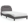 Image de Lit simple vidaxl 100x200 en mdf matelas oreiller sommier tete de lit - sommier a lattes gris