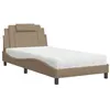 Image de vidaXL Bed met matras kunstleer cappuccinokleurig 100x200 cm3208779