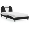 Image de vidaXL Bed met matras kunstleer zwart en wit 100x200 cm3208780