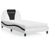 Image de vidaXL Bed met matras kunstleer wit en zwart 100x200 cm3208781