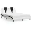 Image de vidaXL Bed met matras kunstleer wit en zwart 140x190 cm3208795