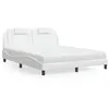 Image de vidaXL Bed met matras kunstleer wit 160x200 cm3208804