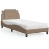 Image de vidaXL Bed met matras kunstleer cappuccinokleurig 90x200 cm3208842