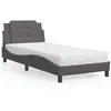 Image de vidaXL Bed met matras kunstleer grijs 100x200 cm3208848