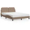 Image de vidaXL Bed met matras kunstleer cappuccinokleurig 120x200 cm3208856