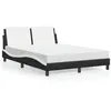 Image de vidaXL Bed met matras kunstleer zwart en wit 140x190 cm3208864