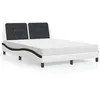 Image de vidaXL Bed met matras kunstleer wit en zwart 140x190 cm3208865