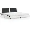 Image de vidaXL Bed met matras kunstleer wit en zwart 200x200 cm3208893