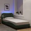 Image de vidaXL Cadre de Lit avec Lumières LED, Lit Simple avec Coussin de Tête de Lit, Lit Adulte, Meuble de Chambre, Moderne, Gris 3213663