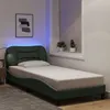 Image de vidaXL Cadre de Lit avec Lumières LED, Lit Simple avec Coussin de Tête de Lit, Lit Adulte, Meuble de Chambre, Moderne, Gris 3213670