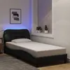 Image de vidaXL Cadre de Lit avec Lumières LED, Lit Simple avec Coussin de Tête de Lit, Lit Adulte, Meuble de Chambre, Moderne, Noir 3213678