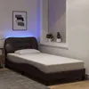 Image de vidaXL Cadre de Lit avec Lumières LED, Lit Simple avec Coussin de Tête de Lit, Lit Adulte, Meuble de Chambre, Moderne, 3213679