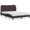 Image de vidaXL Bedframe met LED zonder matras 140x190 cm stof donkerbruin3213700
