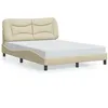 Image de vidaXL Bedframe met LED-verlichting stof cràmekleurig 140x190 cm3213702
