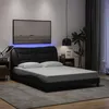 Image de vidaXL Cadre de Lit avec Lumières LED, Lit Double avec Coussin de Tête de Lit, Lit Adulte, Meuble de Chambre, Moderne, Noir 3213706