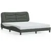 Image de vidaXL Bedframe met LED zonder matras 160x200 cm stof donkergrijs3213712