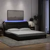Image de vidaXL Bedframe met LED zonder matras 180x200 cm stof zwart3213720