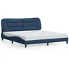 Image de vidaXL Cadre de Lit avec Lumières LED, Lit Double avec Coussin de Tête de Lit, Lit Adulte, Meuble de Chambre, Moderne, Bleu 180x200 cm Tissu